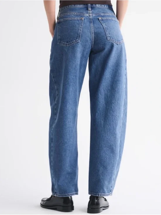 Abercrombie and Fitch The Barrel Jean Mid Rise Curve Love Size 32/14 S - Picture 7 of 11